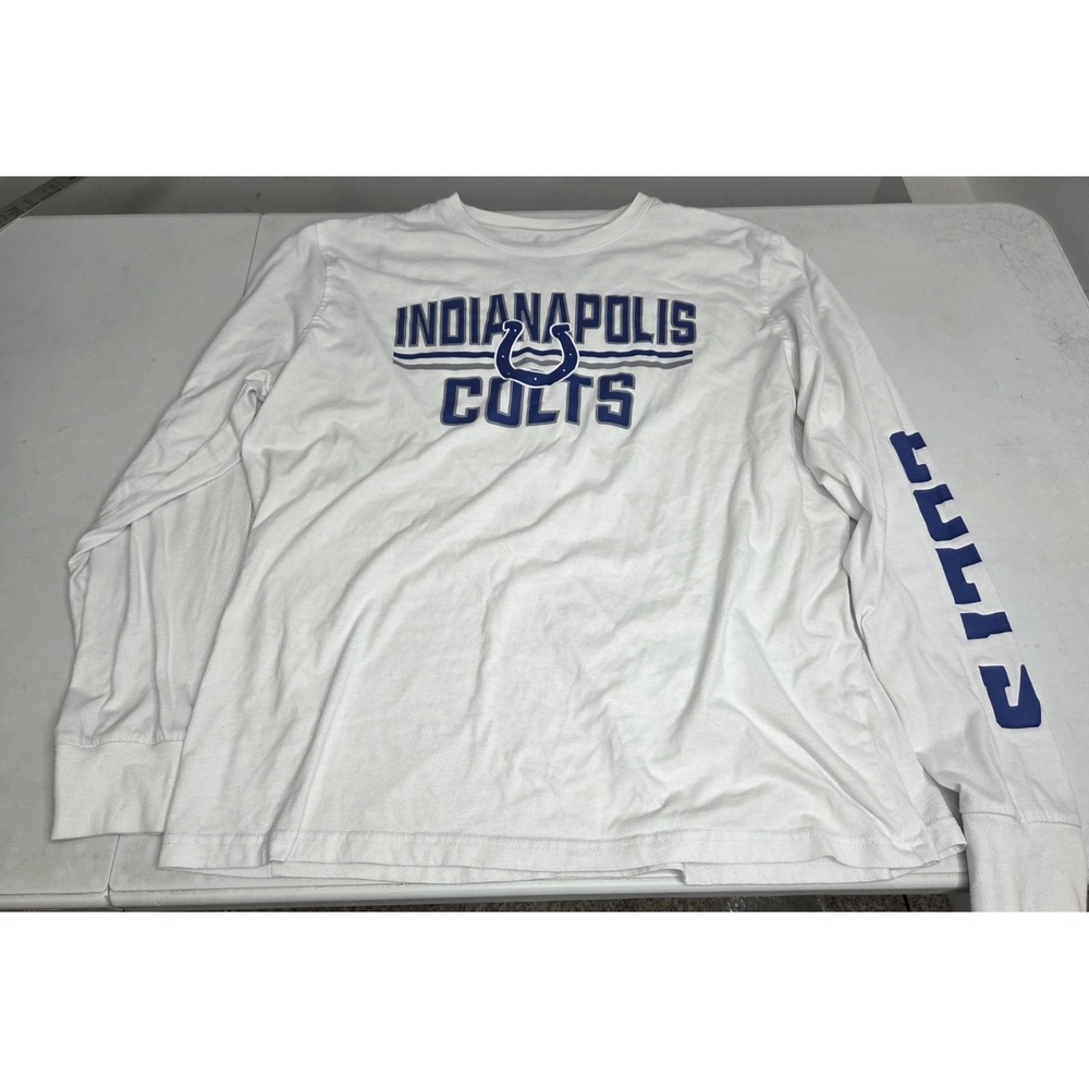 Indianapolis Colts NFL Long Sleeve T Shirt Mens 2XL White Football Tee Game Day